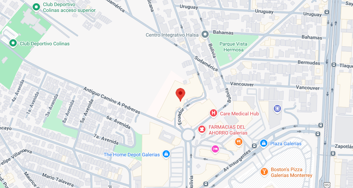 Ubicación del consultorio del Dr. Jesús Limón en Monterrey